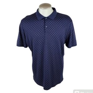 Banana Republic Performance Luxury Touch Polo Shirt Diamond Navy Blue Size Large